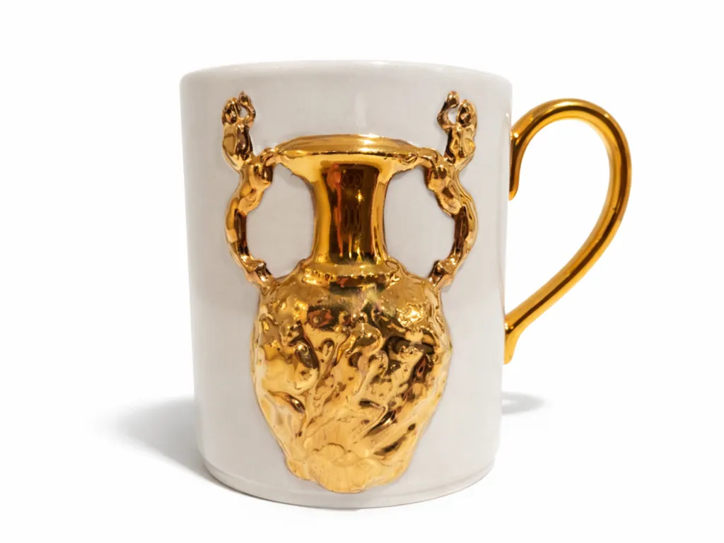 24K Gold Porcelain Cup Amphora