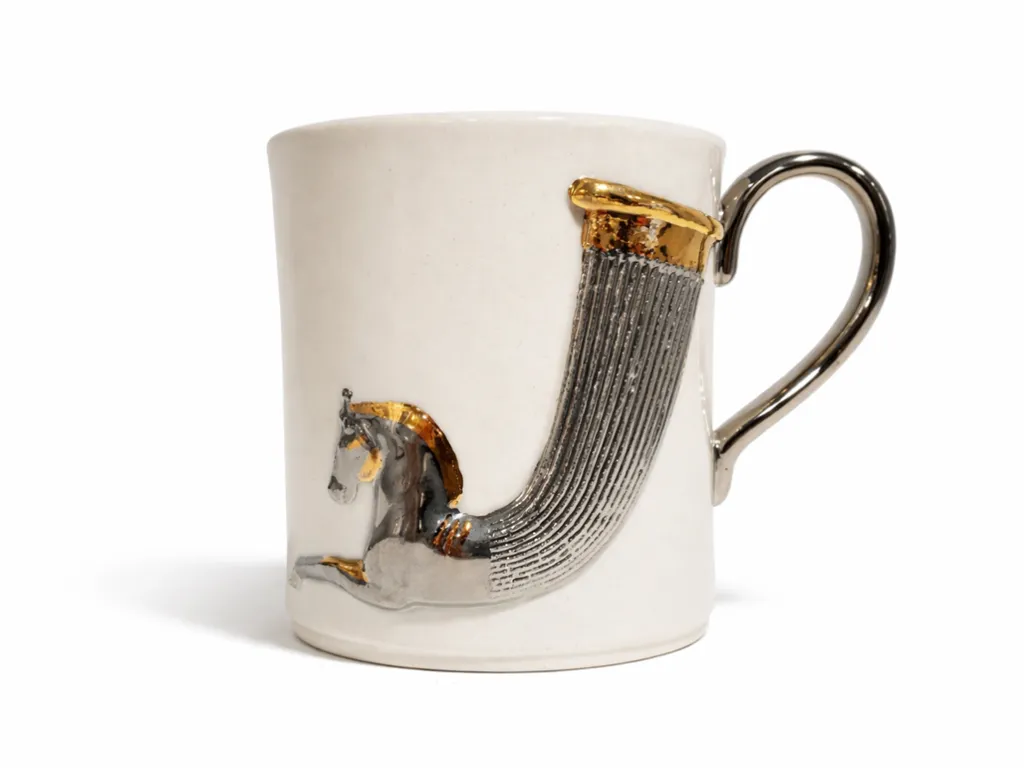 24k Gold Porcelain Cup Rhyton
