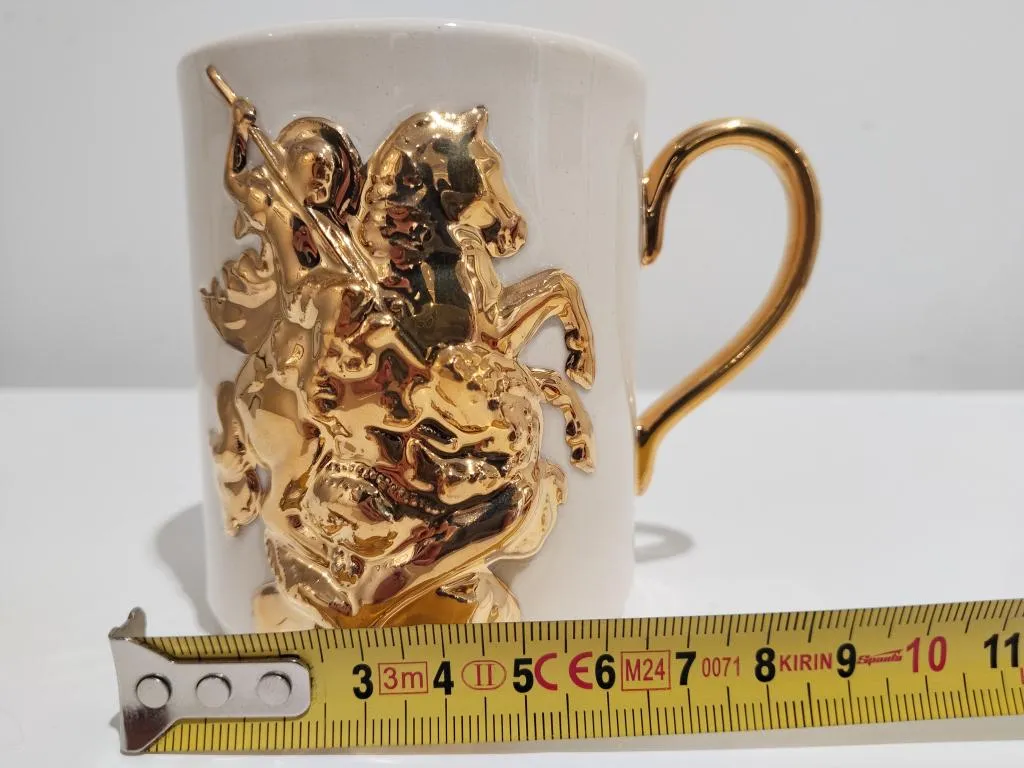 24K Gold Porcelain Cup Saint George 8