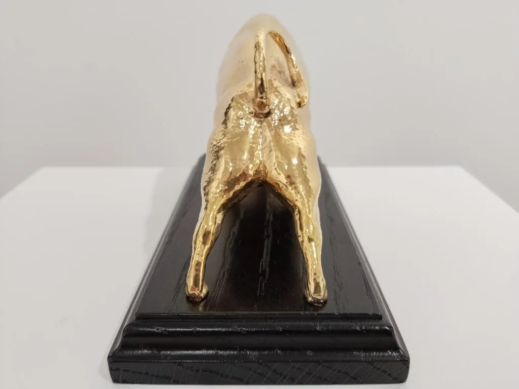 24k Vergoldete Bronzeskulptur Stier 7
