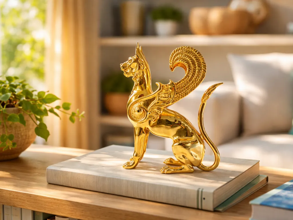 24K Vergoldete Greif-Bronzefigur 3