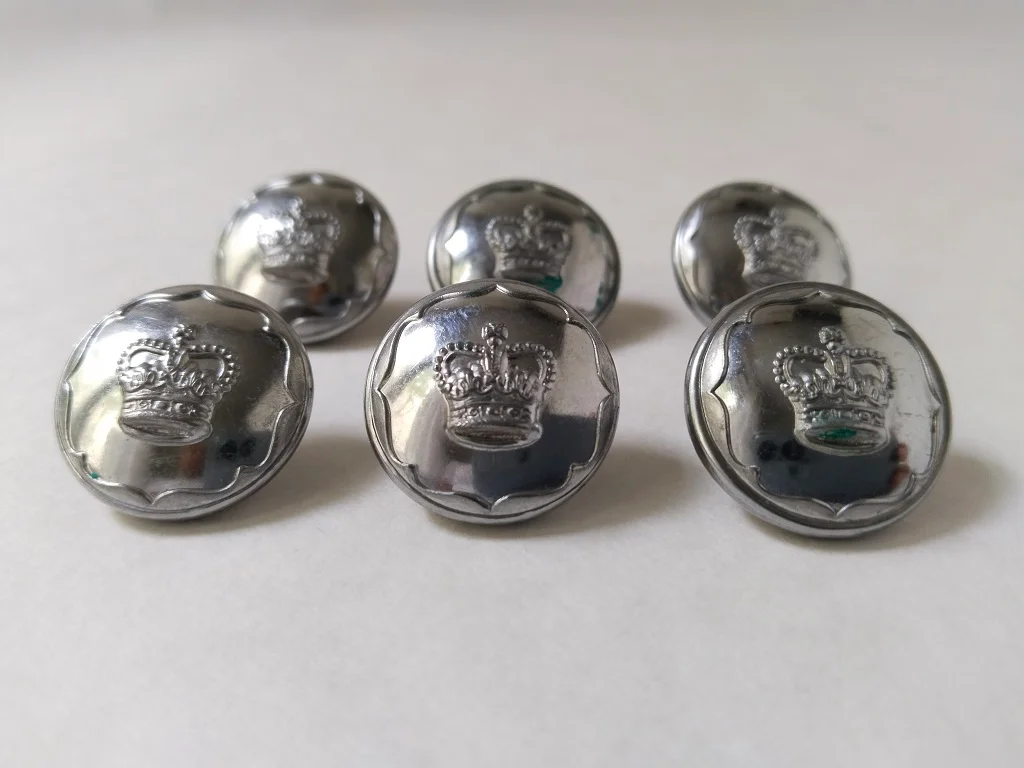 6 Ayrshire Earl Of Carrick's Own Yeomanry Anodised Aluminium Staybrite Military Uniform 25mm Buttons
