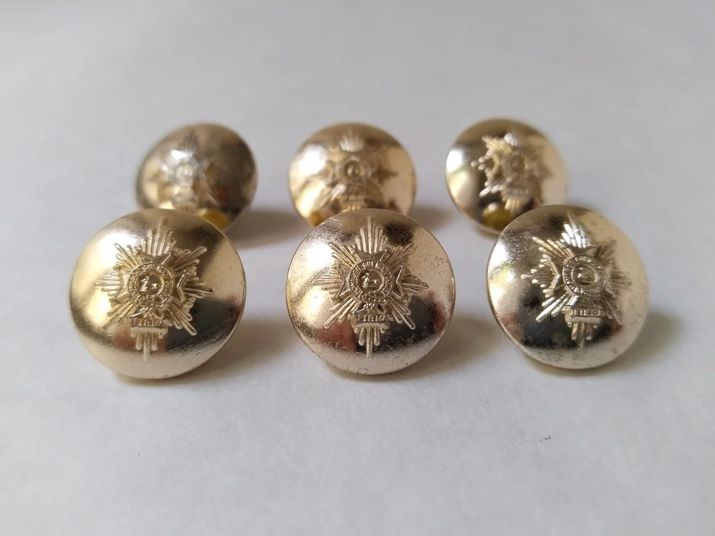 6 Military Uniform Buttons Worcestershire And Sherwood Foresters Regiment 20mm Vintage Pre 1971