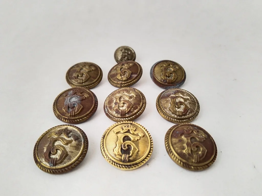 8 Ceremonial Royal Military Buttons Boris III Kingdom of 1