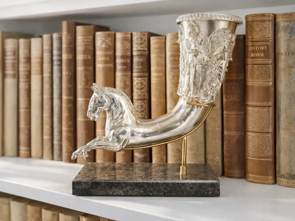 Ancient Stil Greek Silver Rhyton mit Pferdekopf 3