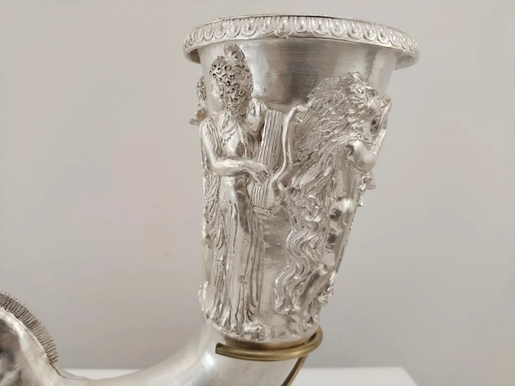 Ancient Stil Greek Silver Rhyton mit Pferdekopf 6