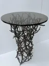 Designer Outdoor Side Table with Tempered Glass Top 1