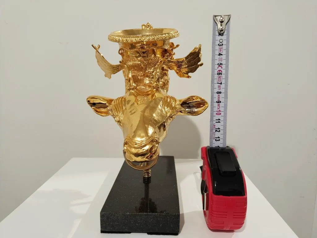 Greek Gold-Plated Silver Rhyton with Stag Head 10