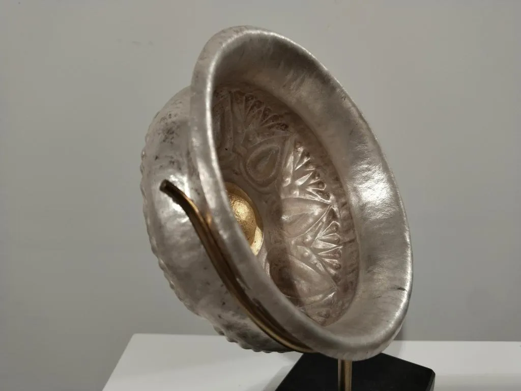 Greek Silver Libation Bowl Phiale with Almond Motifs 1