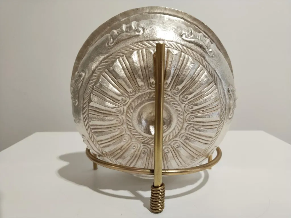 Greek Silver Libation Bowl Phiale with Geometric Motifs 4