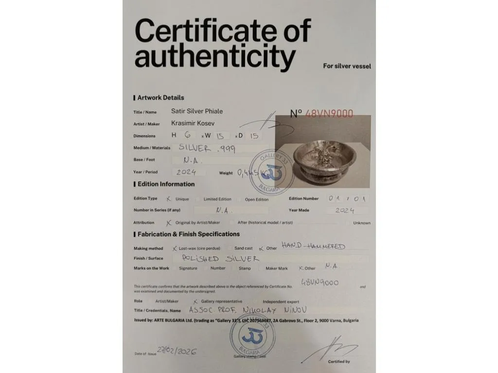 Greek Silver Libation Bowl Satyr Phiale 5