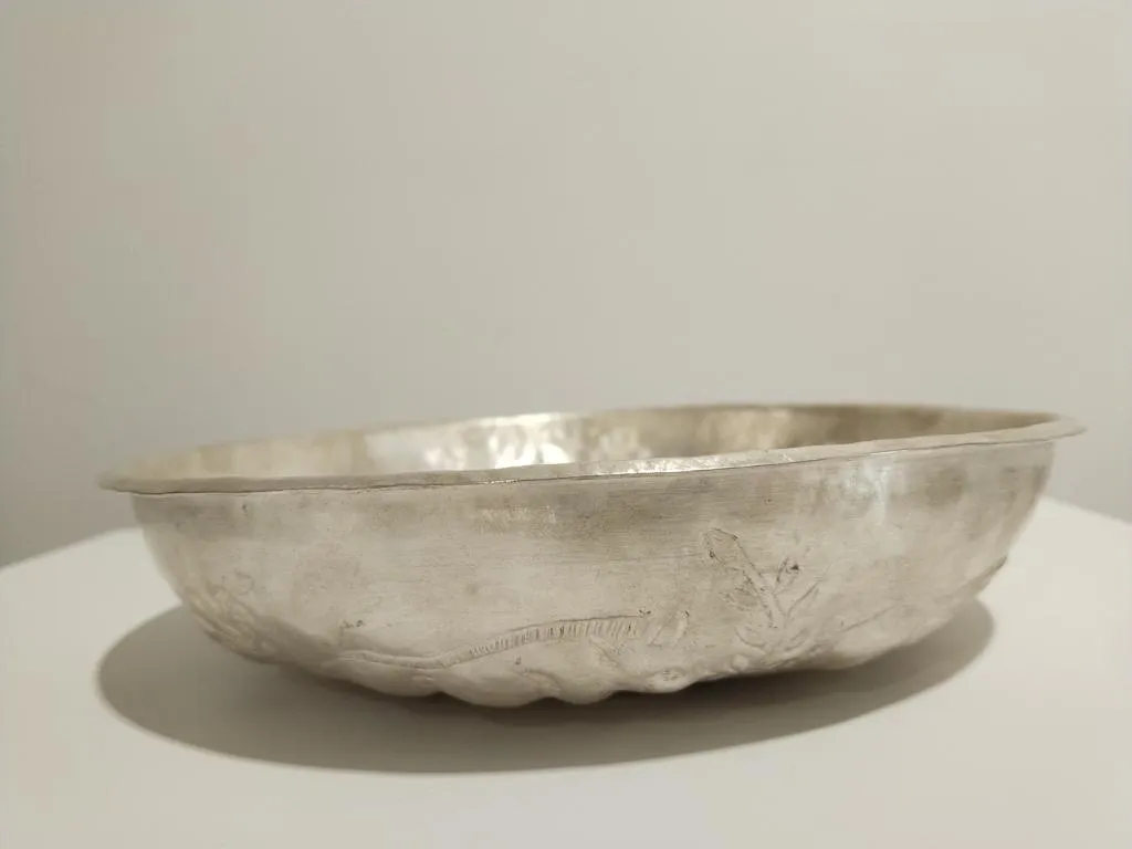 Griechische Silber Phiale Libationsschale mit Eberkopf 4