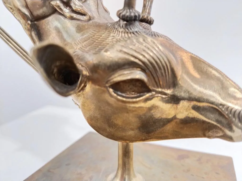 Griechisches Messing Rhyton mit Hirschkopf 9