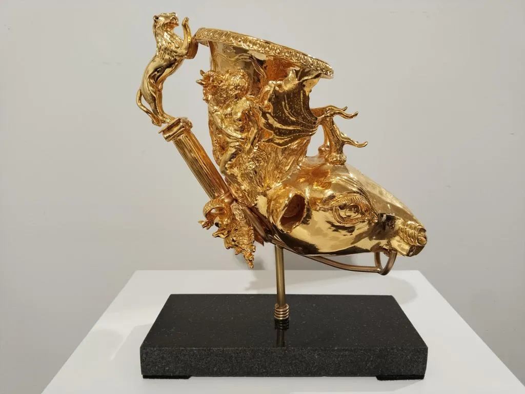 Griechisches vergoldetes Silber-Rhyton mit Hirschkopf 2