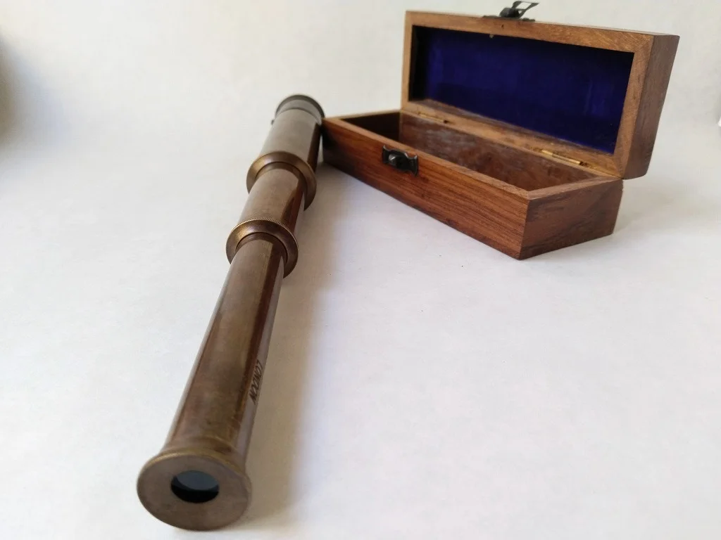 Henry Barrow Co London Spyglass Telescope In Wooden Box 2