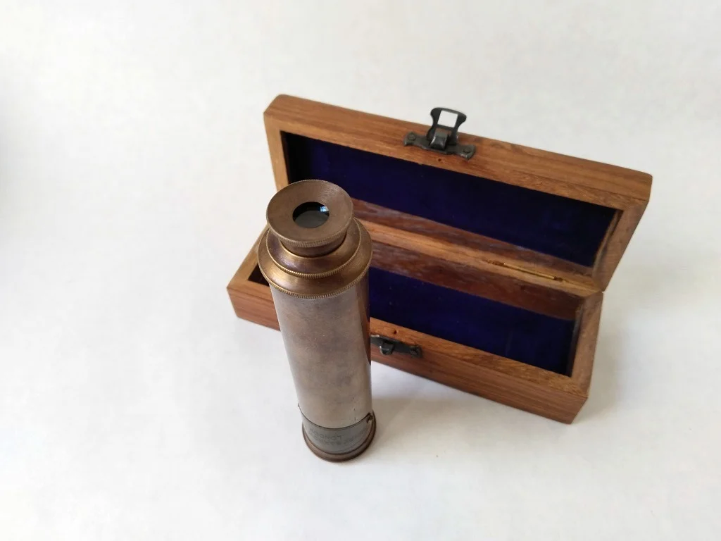 Henry Barrow Co London Spyglass Telescope In Wooden Box 3