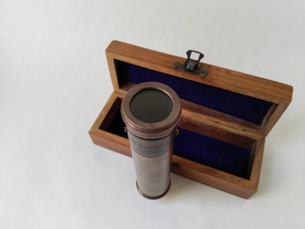 Henry Barrow Co London Spyglass Telescope In Wooden Box 4