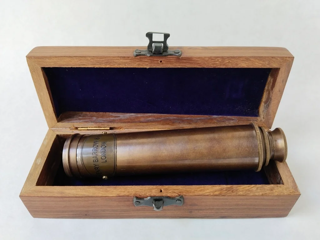 Henry Barrow Co London Spyglass Telescope In Wooden Box 9