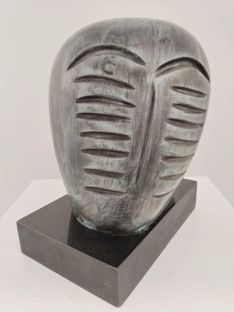 Kolio Karamfilov Bronze Modern Art Head Sculpture 1