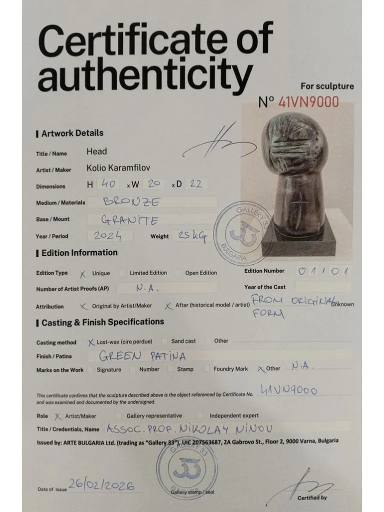 Kolio Karamfilov Kopf Bronze Skulptur 7