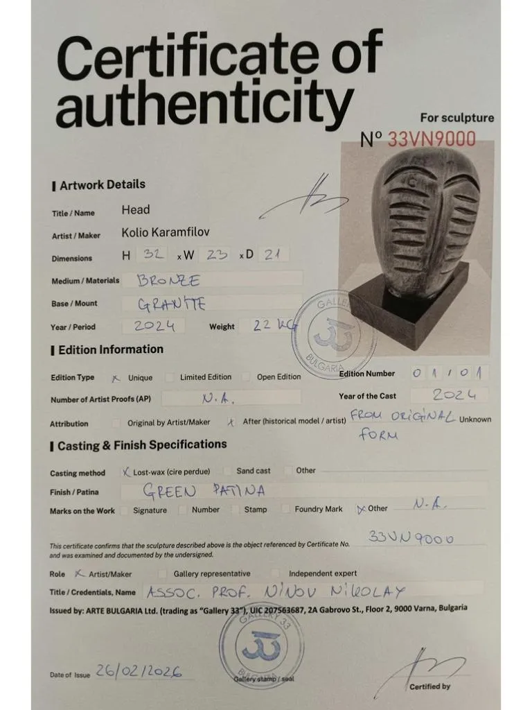 Kolio Karamfilov Moderne Kunst Kopf Bronze Skulptur 8
