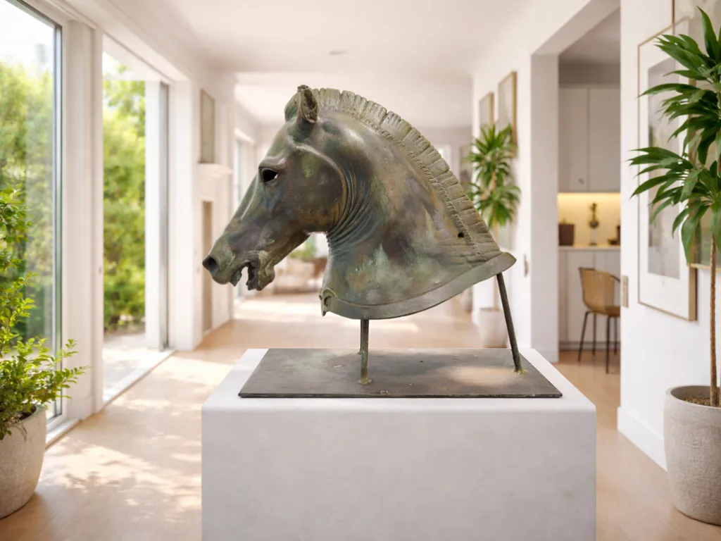 Medici Riccardi Horse Head Verdigris Cast Bronze Copy 3