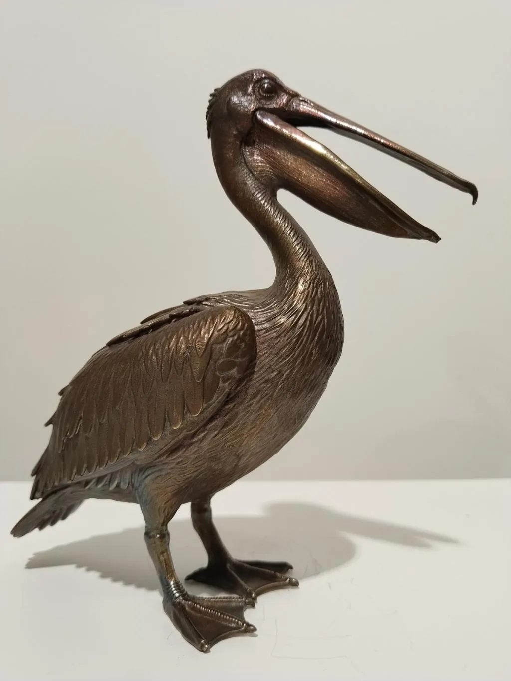 Messing Pelikan Skulptur 1