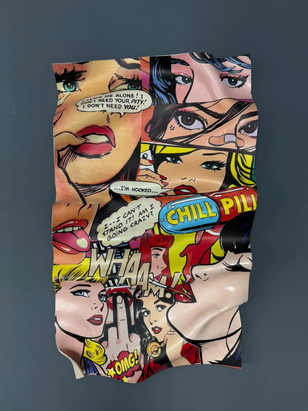 Modern 3D Wall Sculpture Pop Comic Art Melodrama 1