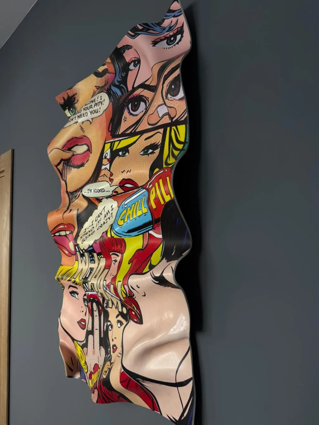 Modern 3D Wall Sculpture Pop Comic Art Melodrama 3