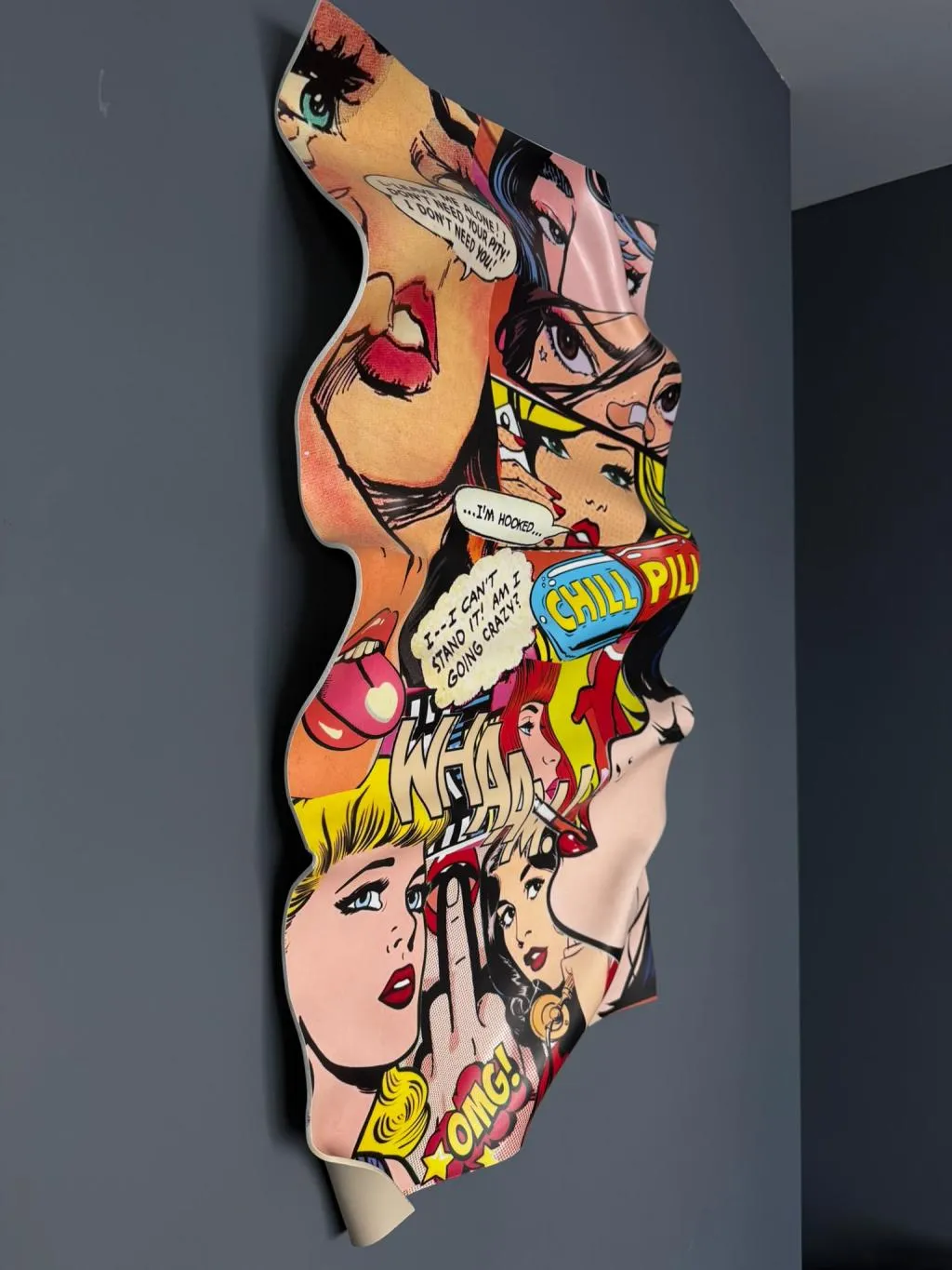 Modern 3D Wall Sculpture Pop Comic Art Melodrama 4