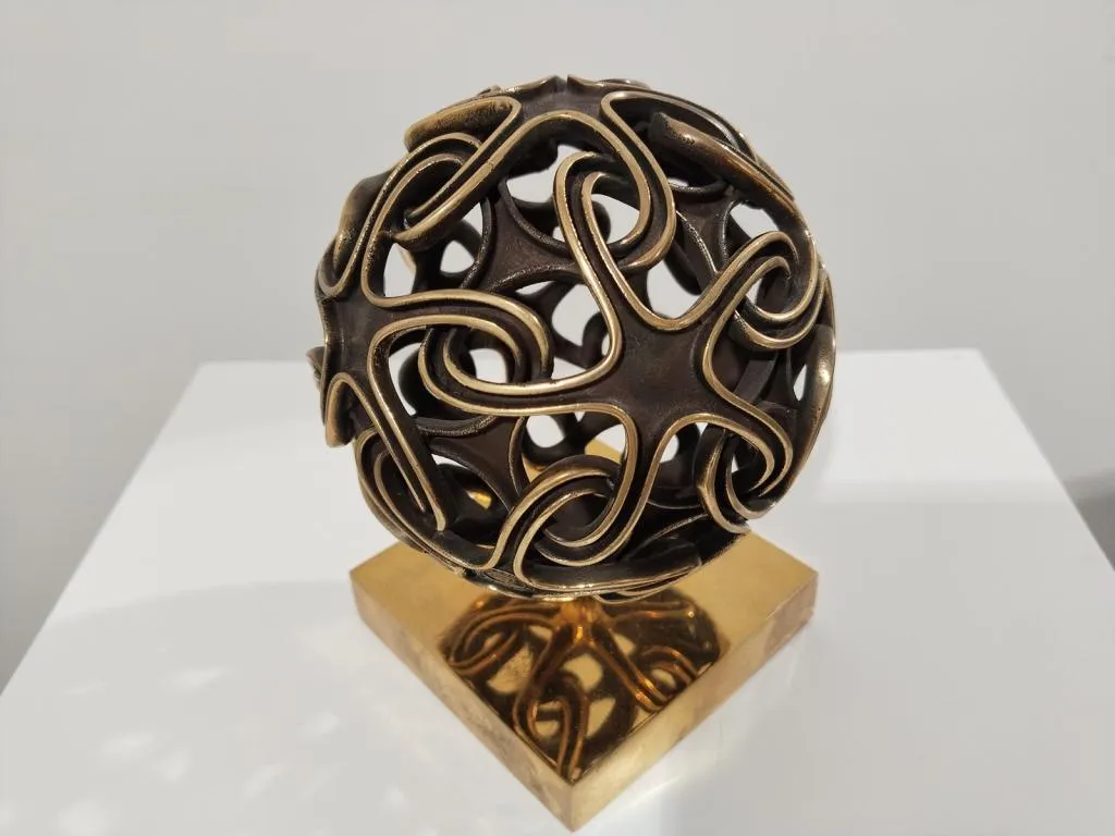 Moderne Bronze Skulptur Organische Geometrie IV 5