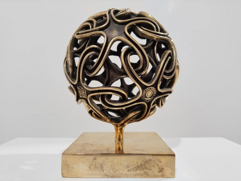 Moderne Bronze Skulptur Organische Geometrie IV