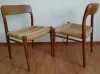 Niels Otto Möller Stuhl Modell 75 1950er 2er Set 4