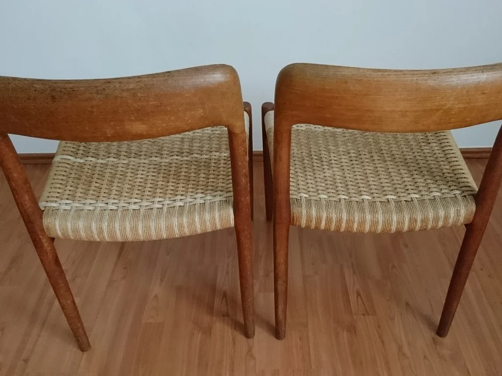 Niels Otto Möller Stuhl Modell 75 1950er 2er Set 5