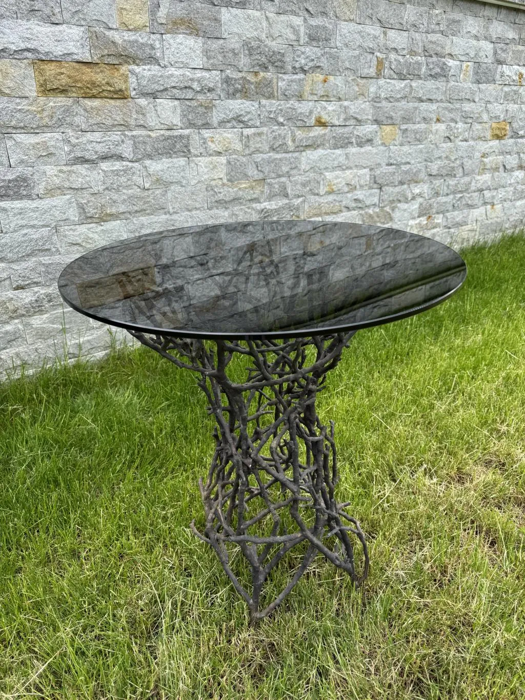 Organic Style Outdoor Dining Table with Branch Base 3