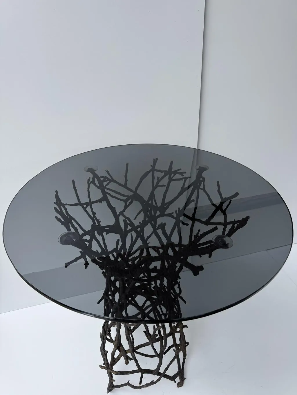 Organic Style Outdoor Dining Table with Branch Base 5