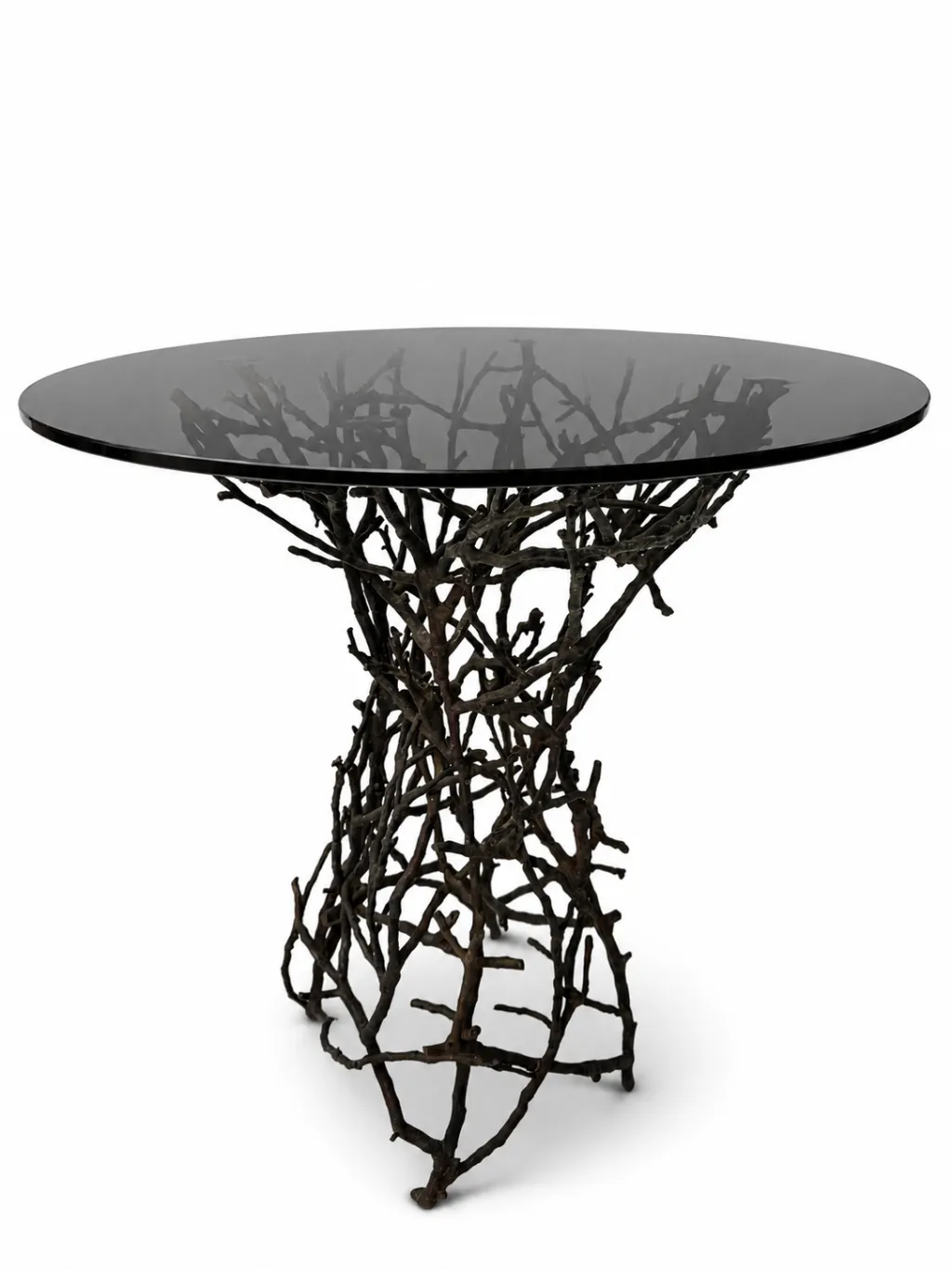 Organic Style Outdoor Dining Table with Branch Base