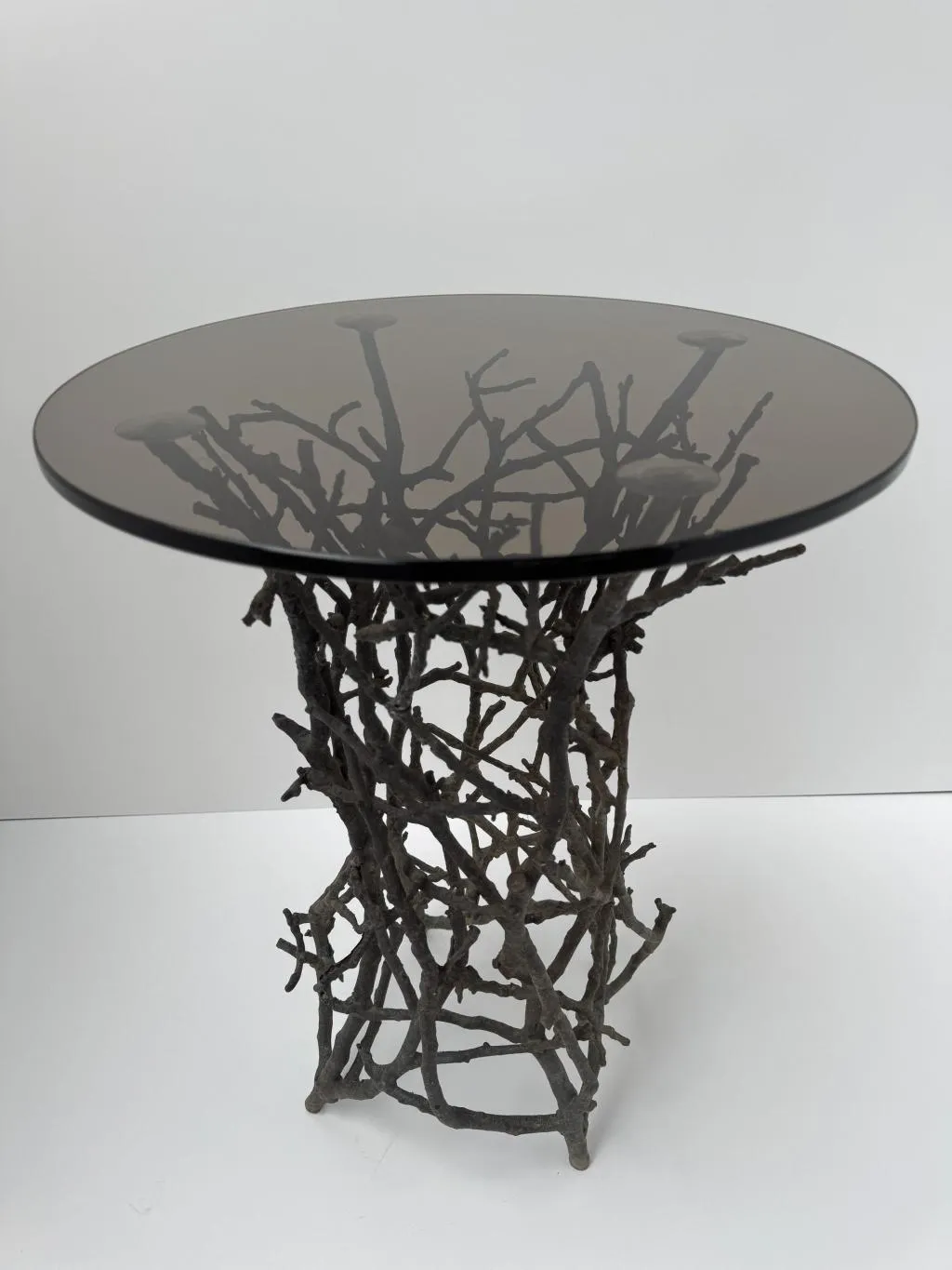 Outdoor Bronze Coffee Table in Twig Design 1
