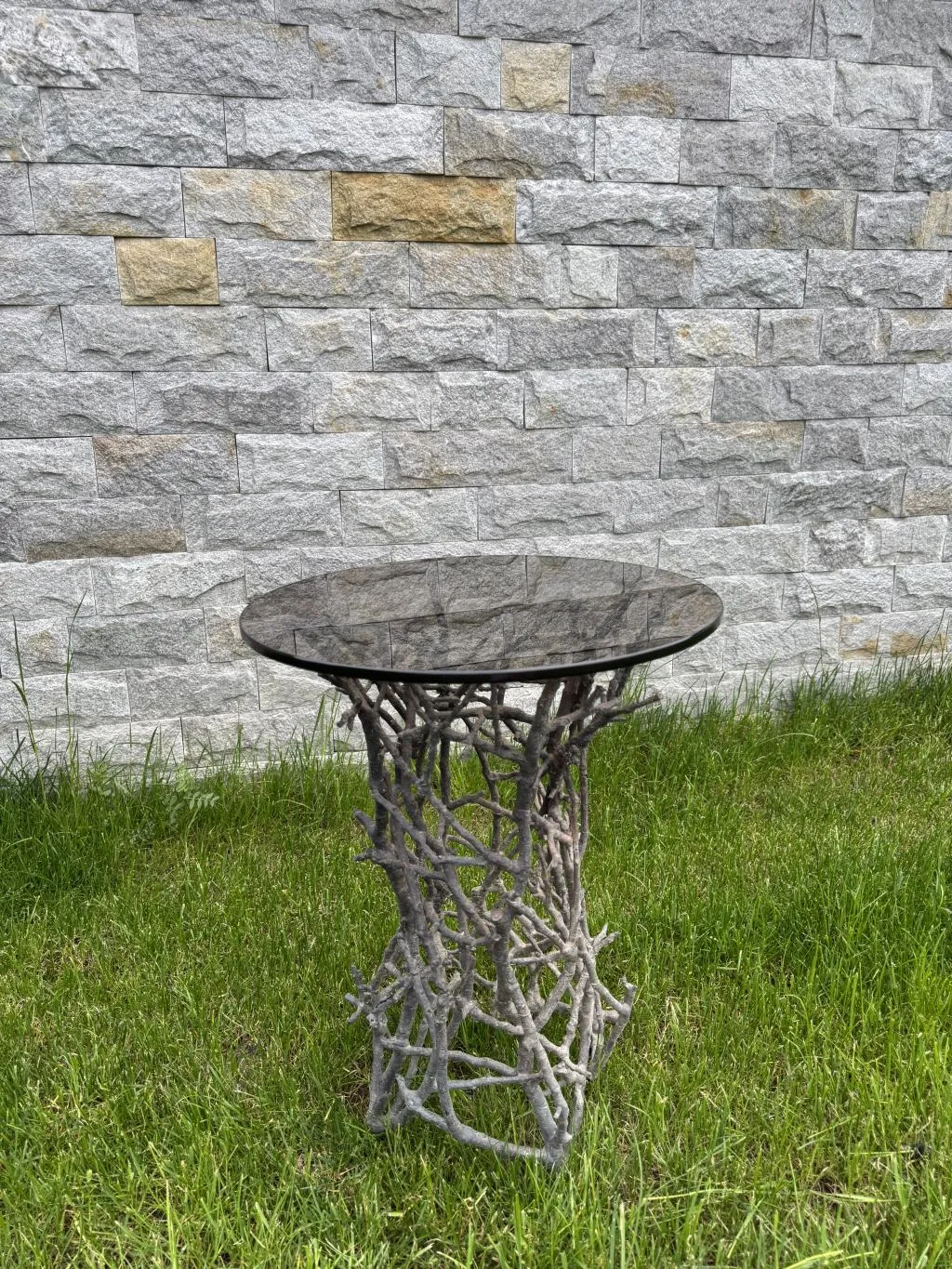 Outdoor Bronze Coffee Table in Twig Design 3
