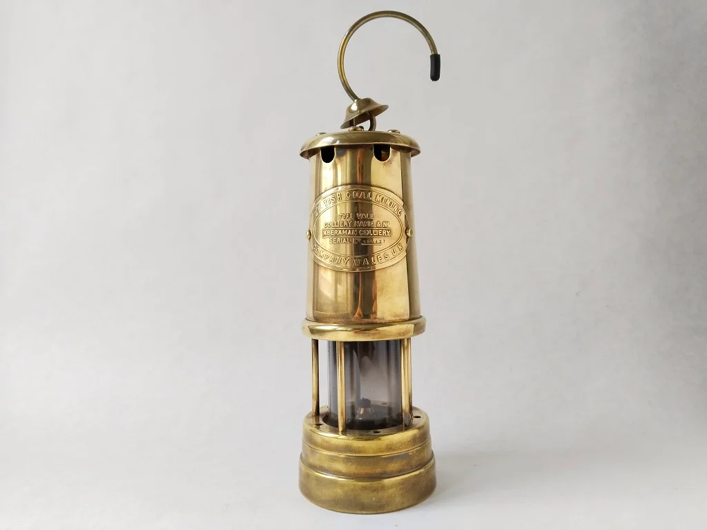 Paraffin Lamp British Coal Miners Company Wales UK Aberaman Colliery Oil Lantern with Hook