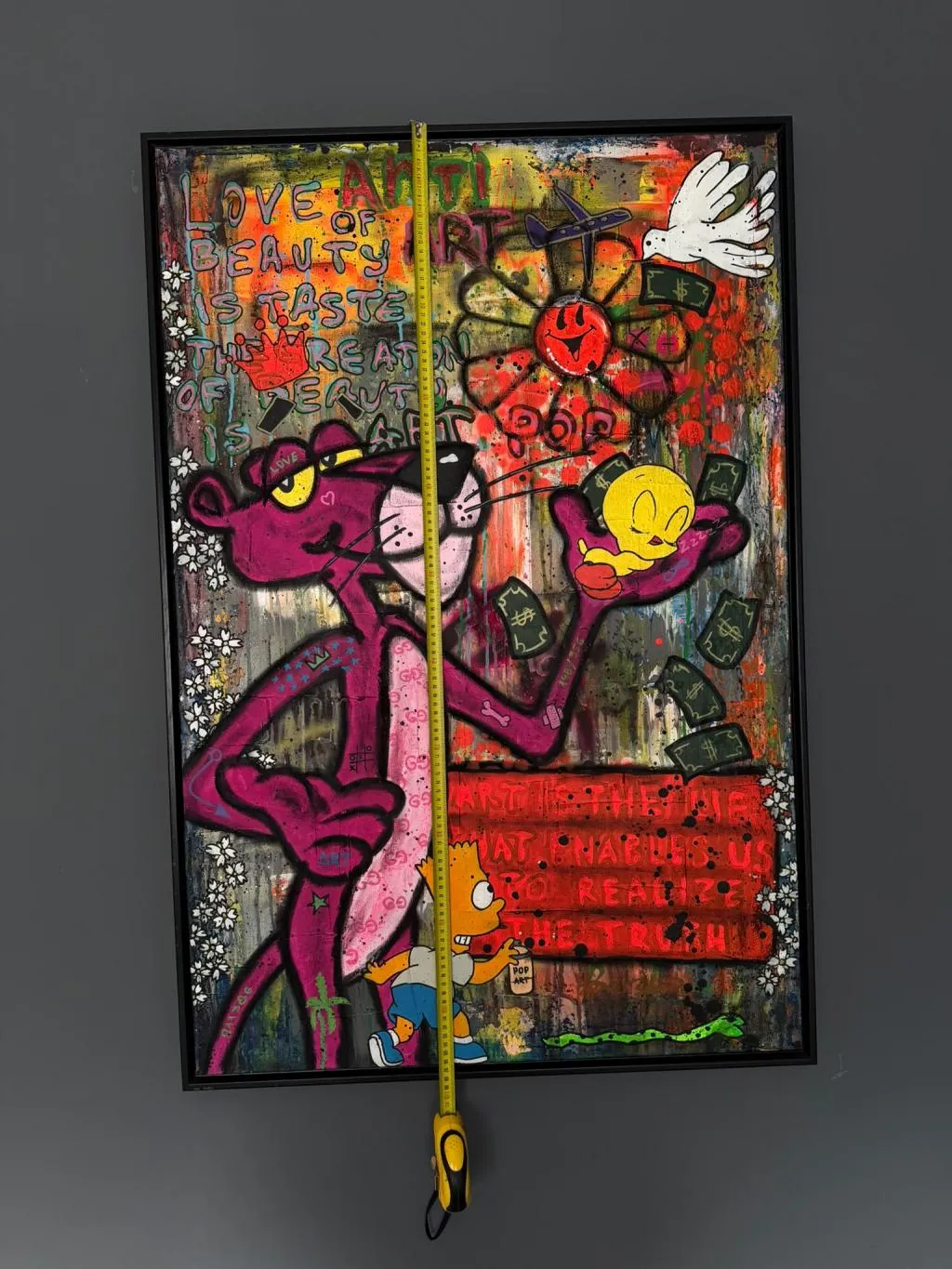 Pink Panther and Bart Simpson Modern Comic Pop Art Painting 7