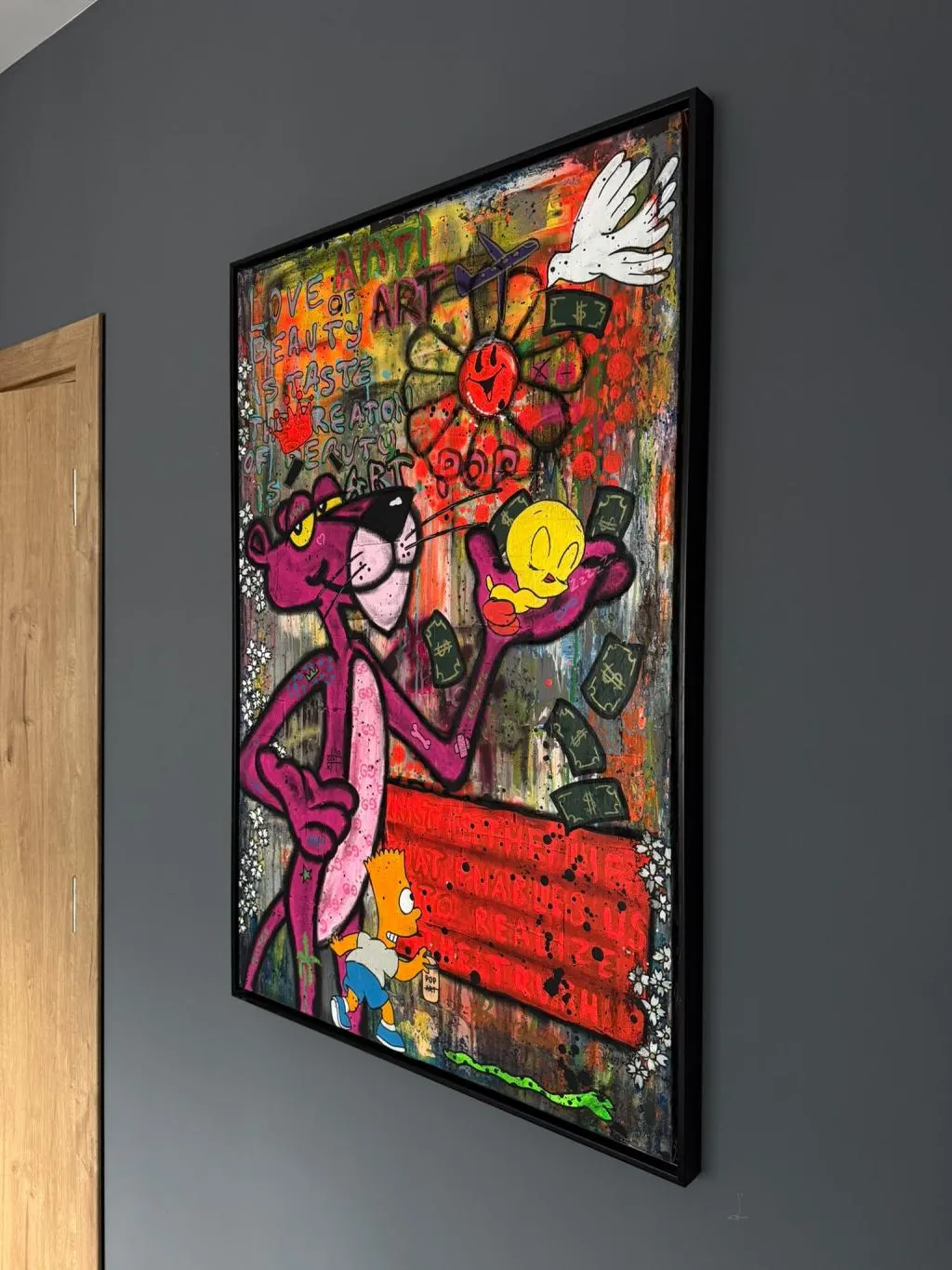 Pink Panther and Bart Simpson Pop Art Bild Modernes 3