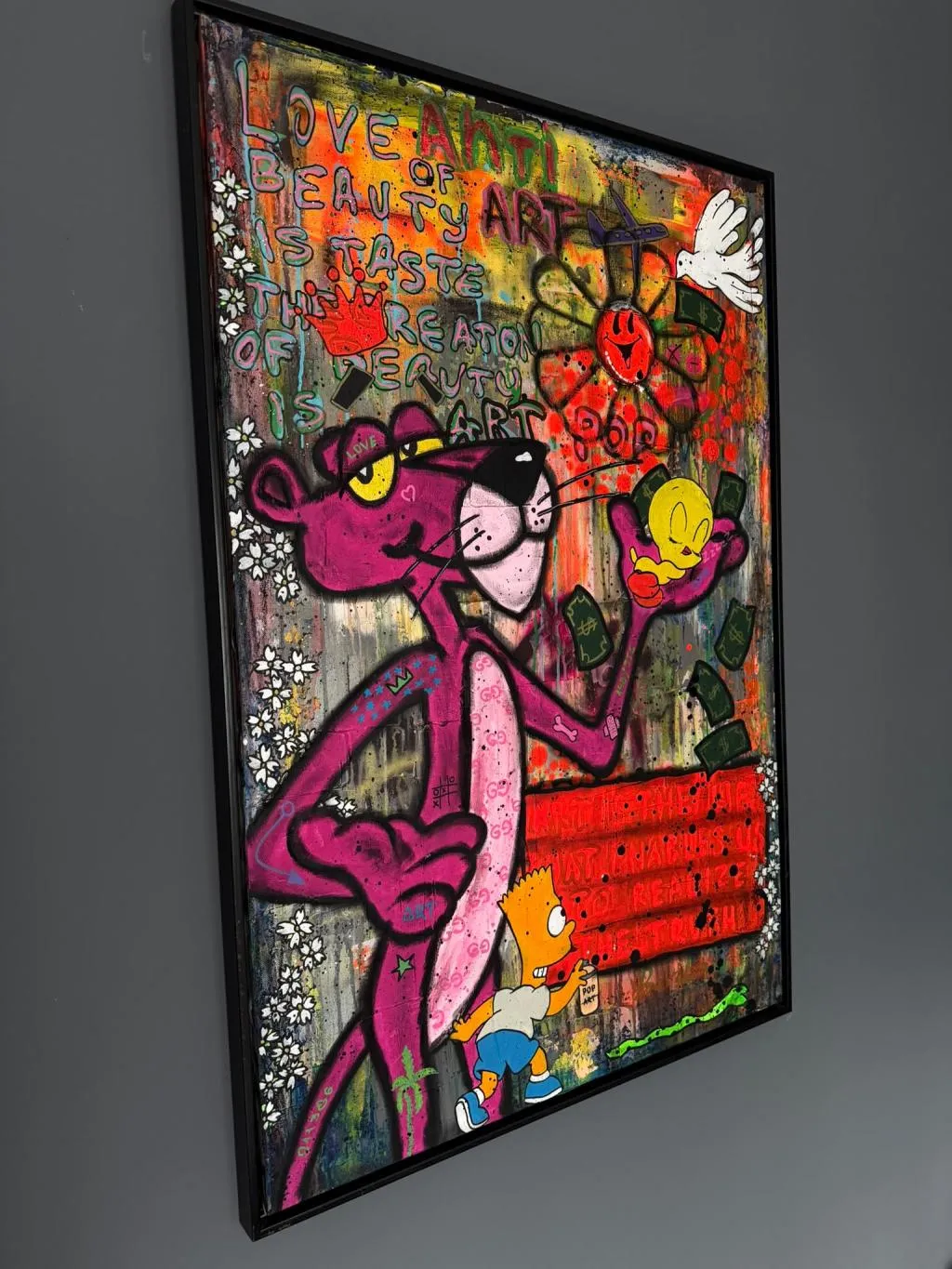Pink Panther and Bart Simpson Pop Art Bild Modernes 4
