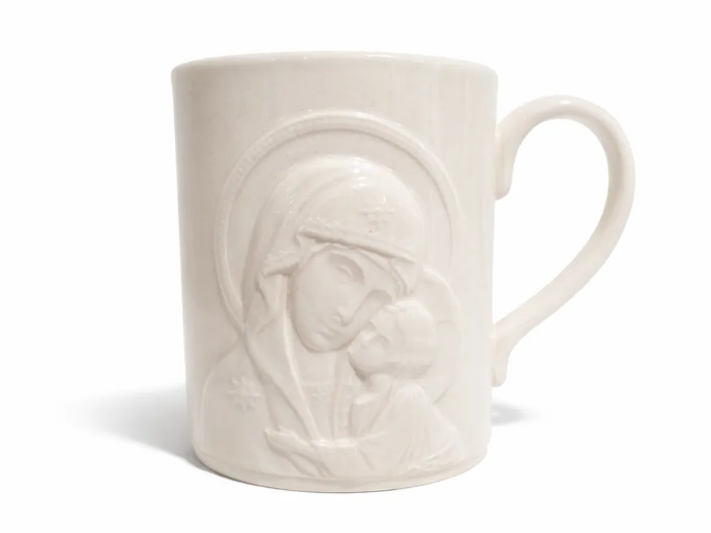 Porcelain Cup Virgin Mary And Baby Jesus