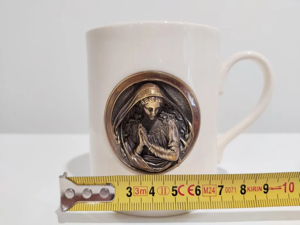 Porcelain Mug With Bronze Virgin Mary 8