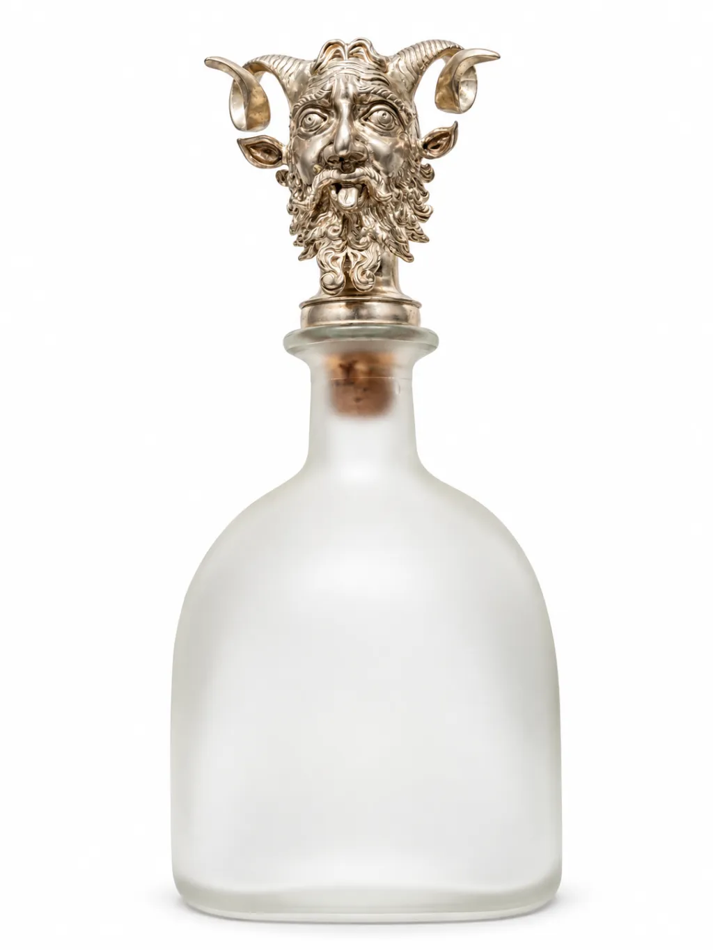 Silver bottle stopper Satyr