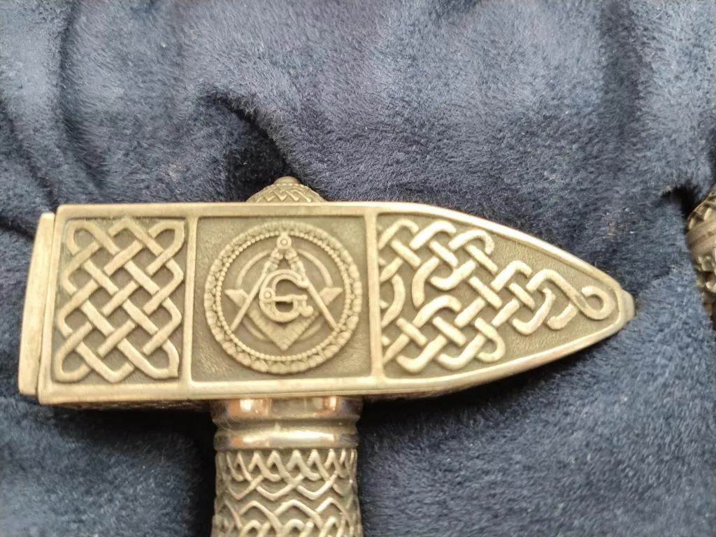 Silver Masonic Gavel and Trowel 4