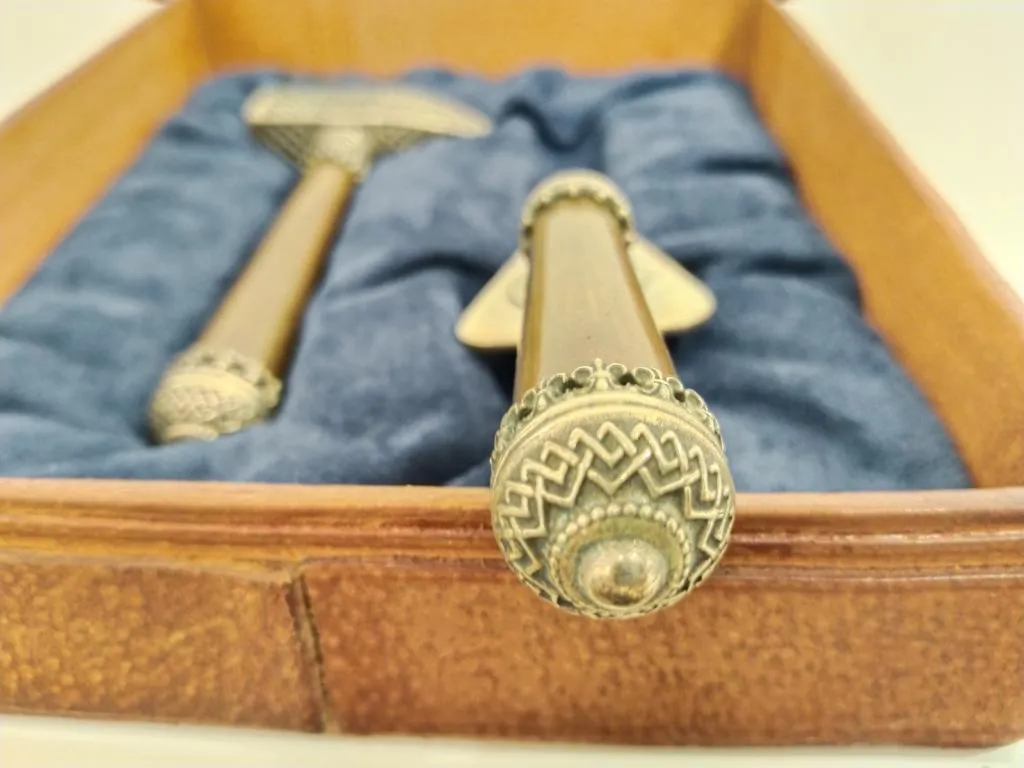 Silver Masonic Gavel and Trowel 7
