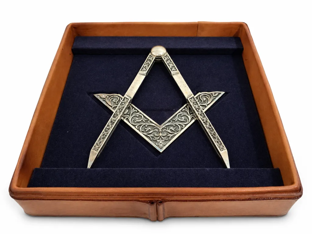 Silver Masonic Square And Compasses