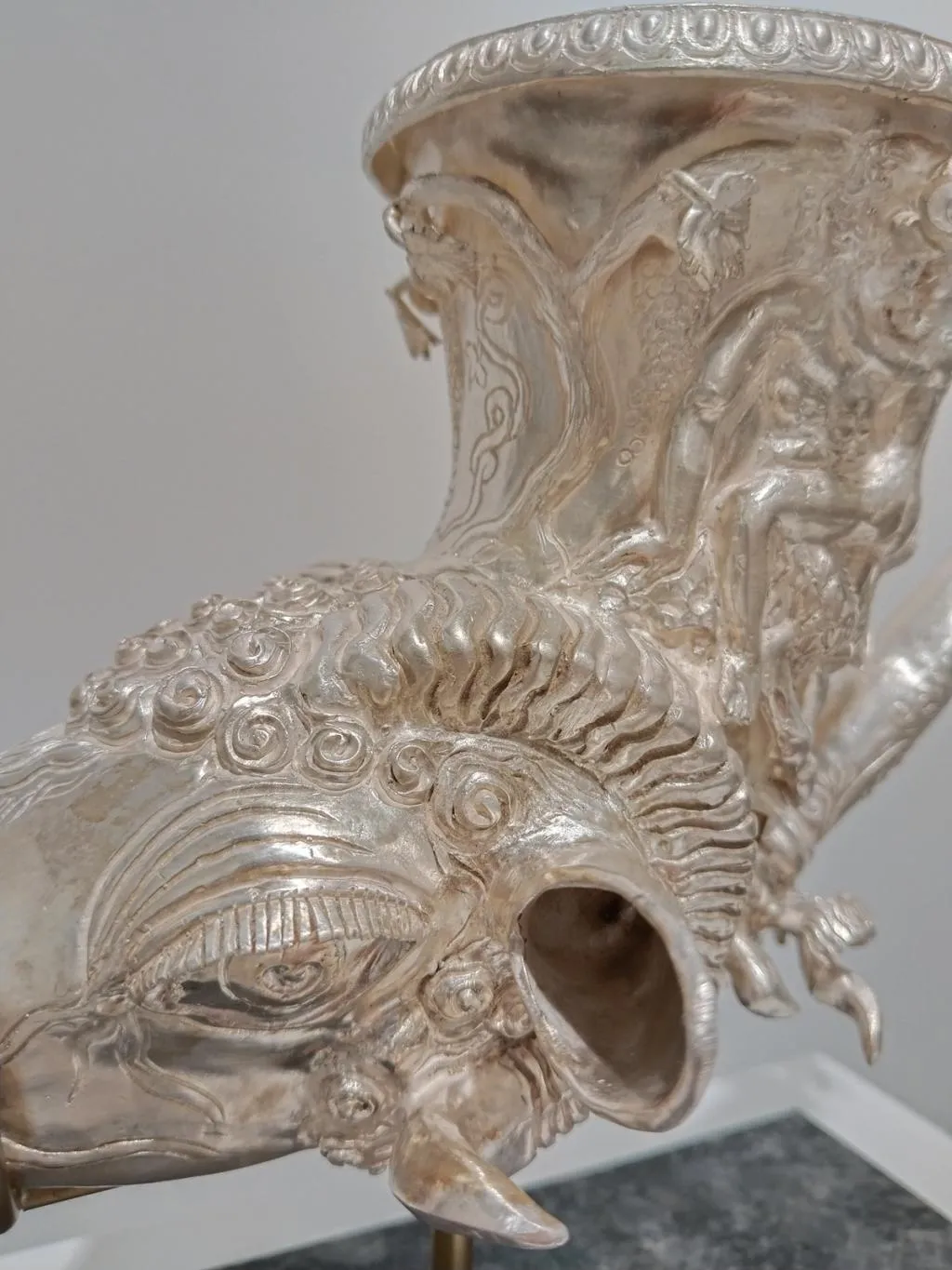 Silver rhyton with ram head 2